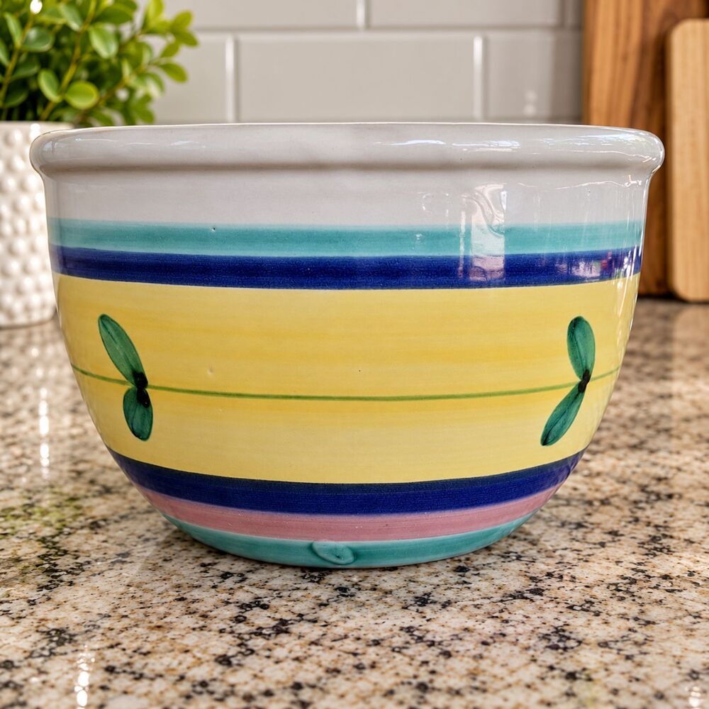 Caleca Carousel 6" Mixing Serving Bowl Hand Painted Italy Vintage Pottery
